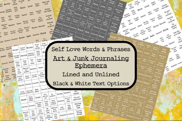 Download Junk Journal Self Love Ephemera Words - Words Collection