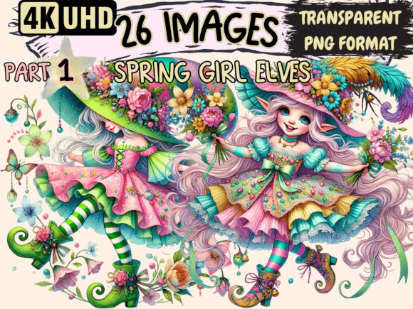 Download Spring Girl Elves Clipart P1 - Elves Collection
