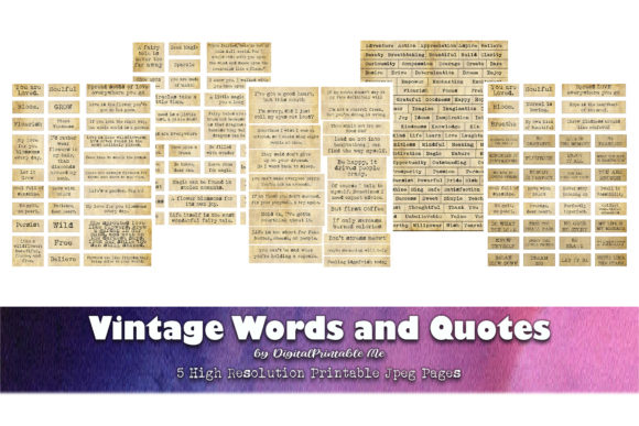 Download Vintage Words, Quotes Pack, Aged Sayings - Words Collection