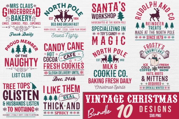 Download Vintage Christmas Bundle _ Png Svg - Vintage christmas bundle Collection