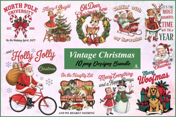 Download Vintage Christmas Bundle PNG - Vintage christmas bundle Collection